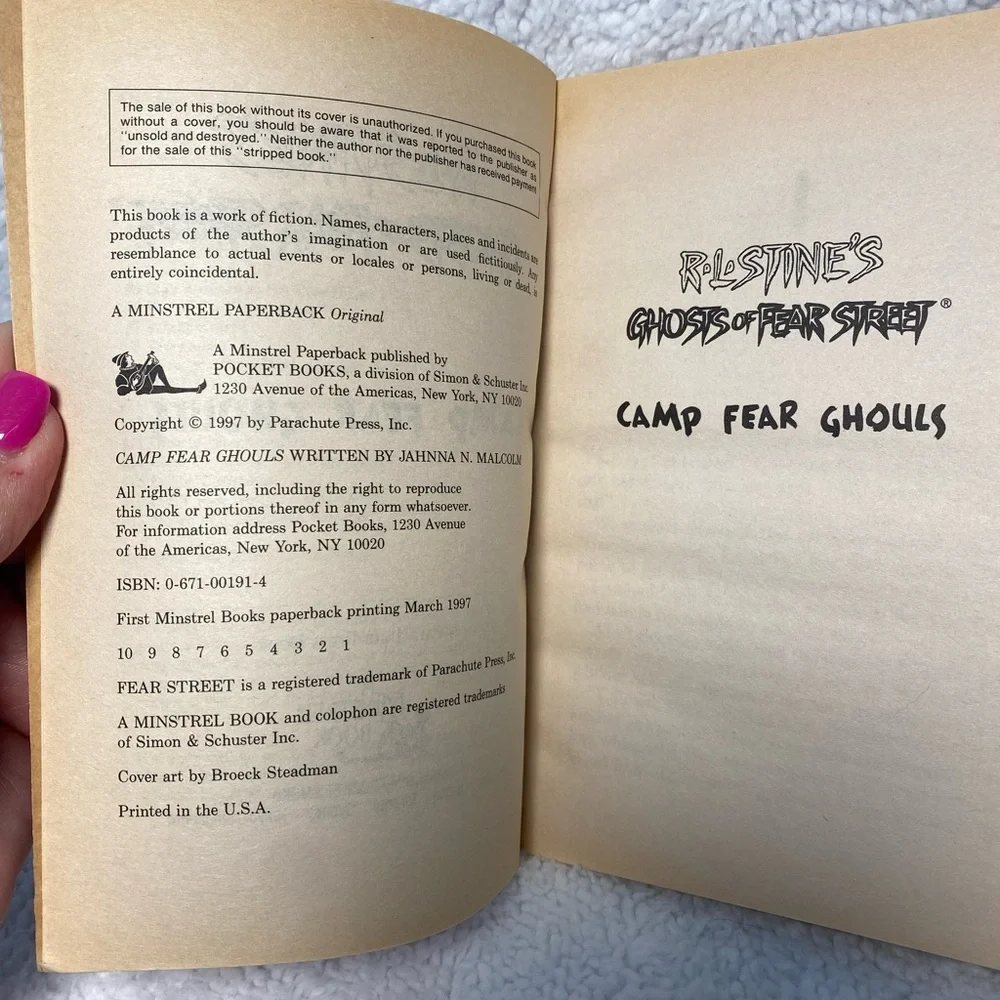 First Printing  R.L. Stine’s Ghosts of Fear Street No. 18: “Camp Fear Ghouls”